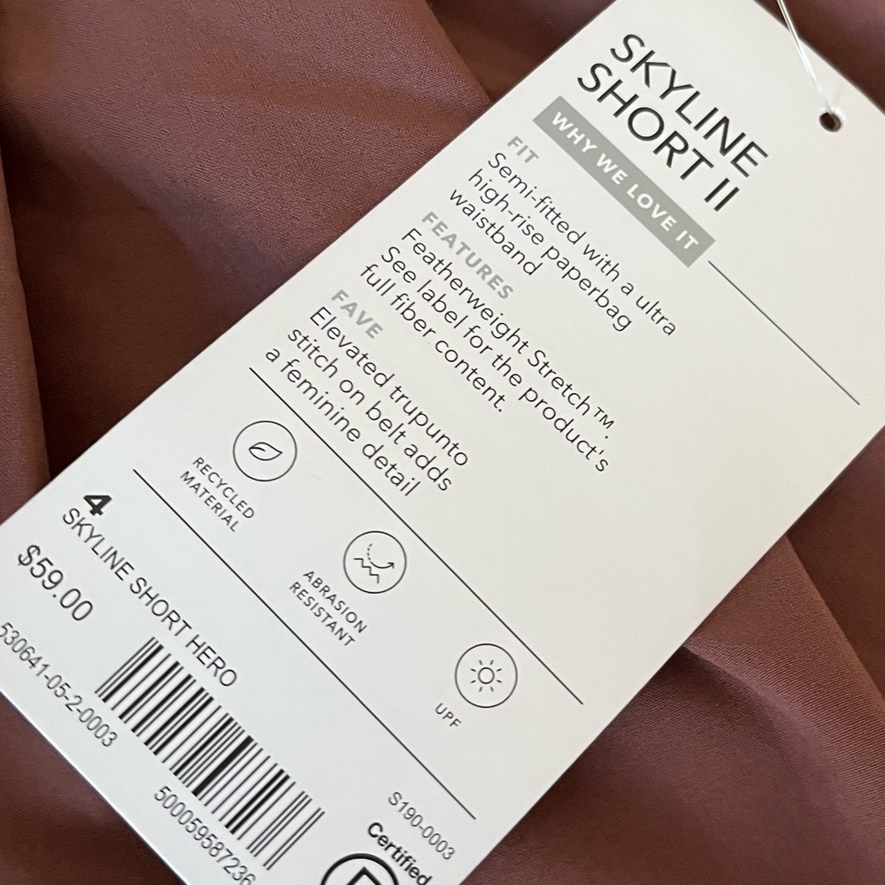 Athleta NWT chocolate brown Skyline Short Hero sz 4 - Picture 5 of 9